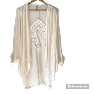 Alya Draped Open Sweater with Crochet Back